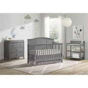 Oxford Baby Emerson 4-in-1 Convertible Crib, Dove Gray, GREENGUARD Gold Certified, Wooden Crib