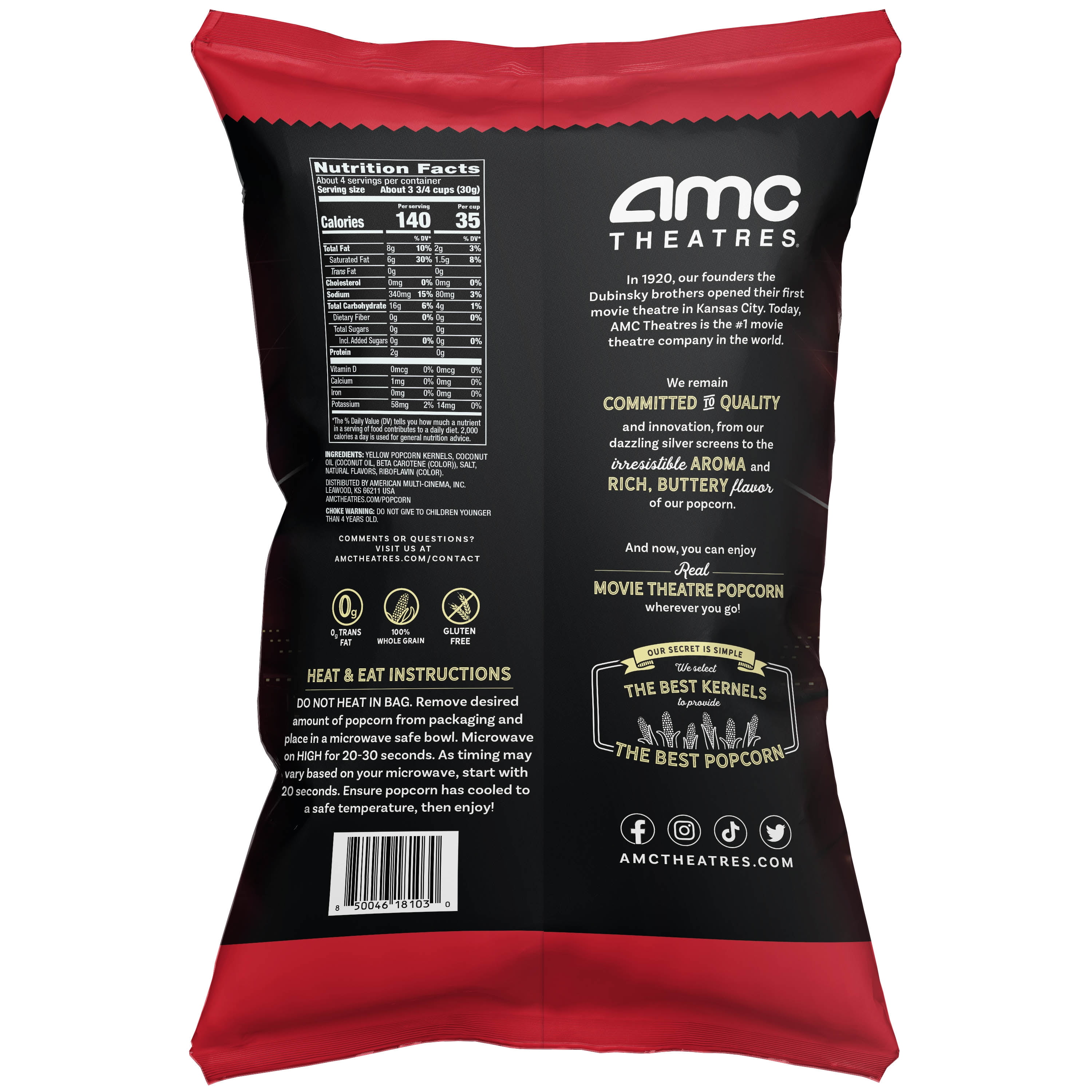 AMC Theatres Ready to Eat Popcorn, Classic Butter