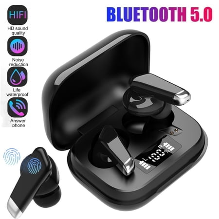 Wireless Earbud Mini Earpiece Headphone - Noise Cancelling Sweatproof Headset with Microphone Built-in Mic and Portable Charging Case for iPhone Samsung Smartphones