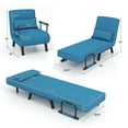 thumbnail image 2 of Costway Fauteuil-Lit Convertible Pliant à 6 Positions, Fauteuil Lounge Canapé avec Oreiller, Bleu, 2 of 10