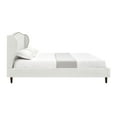 thumbnail image 4 of Rustic Manor Eloisa Linen Upholstered Platform Bed King Size, Cream White, 4 of 8