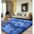 thumbnail image 6 of Plush Rugs for Living Room, Soft Shaggy Carpets for Living Room, Upgrade Anti-Skid Fuzzy Rugs for Kids' Room, Perfect Decor for Modern Home Tie Dye Blue 5x7 Feet, 6 of 15