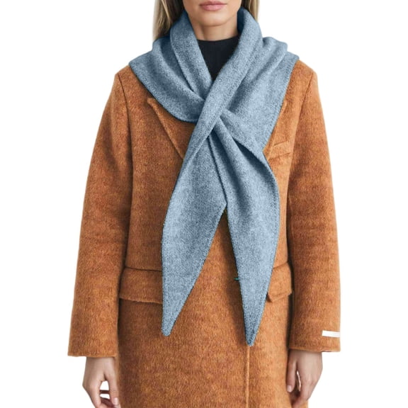 HNMKIU Elegant winter scarf Shawl Wrap Soft Warm Plaid Blanket Scarf Fashionable Extra Long Knitted Thick Comfy for Women and Ladies Blue,One Size