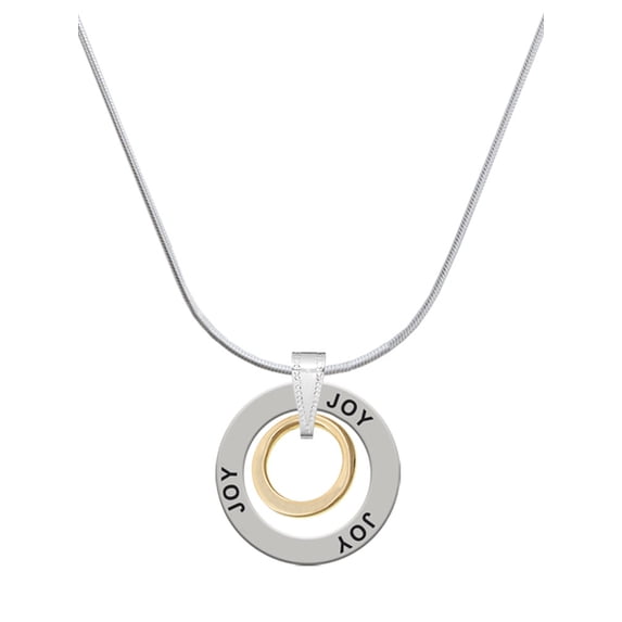 Delight Jewelry Goldtone Medium Karma Ring Joy Ring Charm Necklace, 18"