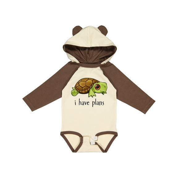 Inktastic Baby Turtle Plans- cute Boys or Girls Long Sleeve Baby Bodysuit
