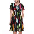 thumbnail image 1 of Disketp Colorful Fishing Lures para Vestido de Manga Corta para Mujeres, Vestidos de Verano para Mujeres, Casual y Holgado para la Playa, 1 of 6