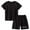 Black boys two piece outfit DFS3, variant on GXWEA Boys Athletic Sets 2T Boy Clothes Baby Boy Clothes Toddler Summer Outfit Short Sleeve T-Shirt Tee Tops Joggers Casual Shorts 2Pcs Clothing Set