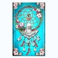 thumbnail image 1 of Metal Light Switch Plate Cover Beaded Feather Dreamcatcher Teal DRM005, 1 of 13