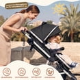 thumbnail image 4 of babyeap Baby Stroller,2 in 1 Lightweight Travel Stroller,Compact Foldable Stroller for Toddler with Reversible,Black, 4 of 12