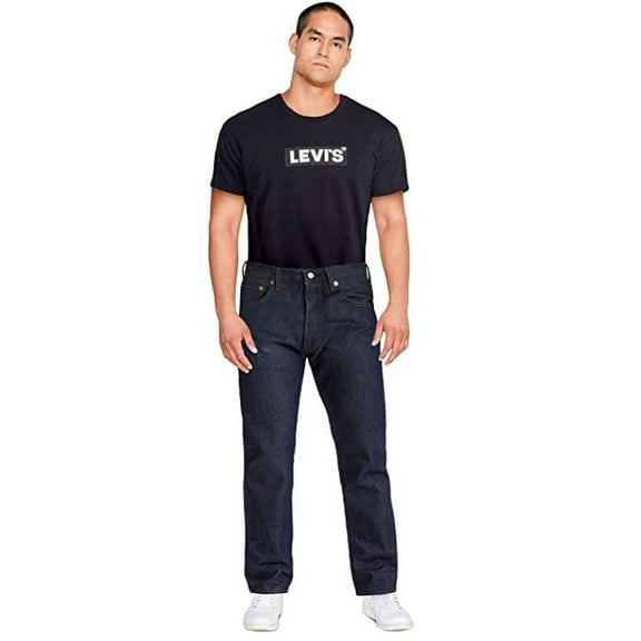 Levi's Men's 501 Original Shrink-To-Fit Regular Straight Leg Jeans Indigo 30W x 34L  US
