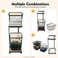 thumbnail image 6 of Peakora 2-Tier Multifunctional Laundry Basket Modern Iron Multi-layer Clothes Storage Basket Free Standing Laundry Basket on Wheels for Laundry Rooms Balconies Toilets, 6 of 20