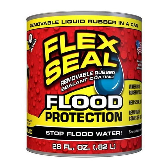Flex Seal Family of Products 28 oz Flood Protection Yellow Liquid Rubber Sealant Coating, Pack of 4