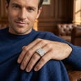 thumbnail image 6 of Pompeii Men's 3Ct Square Diamond Fashion Pinky Ring 10k Gold Lab Grown (F/G,VS1-VS2), 6 of 7