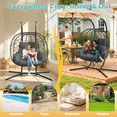 thumbnail image 4 of Haverchair Egg Chair with Stand Outdoor Patio Wicker Hanging Chair Swing Chair with Cushion, 4 of 7