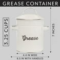 thumbnail image 6 of AuldHome Design Enamelware Grease Container w/ Strainer, Farmhouse Style Kitchen StorageTin, Labeled "Grease", 6 of 10