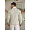 thumbnail image 4 of COOFANDY Men's Crewneck Knit Sweater Slim Fit Lightweight Casual Twist Patterned Cable Knitted Pullover, 4 of 7