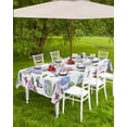 thumbnail image 4 of Fsddascl Pink Blue Hydrangea Outdoor Tablecloth - 60x84 Inch Rectangle Dining Table Cover, Pastoral Watercolor Botanical Flowers Waterproof Outdoor Table Cloth with Umbrella Hole & Zipper for Patio, 4 of 7