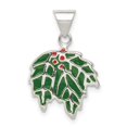 thumbnail image 1 of Sterling Silver Enameled Holly Charm Pendant, 1 of 4