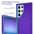 thumbnail image 3 of Petocase for Samsung Galaxy S24 Ultra Case,Shockproof Dust/Drop Proof 3-Layer Full Body Protection Rugged Heavy Duty Durable Case,Purple/Green, 3 of 7