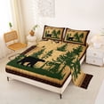thumbnail image 2 of Castle Fairy Jungle Animal Bear Queen Sheets 4 Pieces,Rustic Vintage Cabin Queen Sheet Sets,Sage Beige,1 Fitted Sheet, 1 Flat Sheet and 2 Pillowcases, 2 of 6