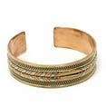 thumbnail image 3 of Copper and Brass Cuff Bracelet Healing Braid DZI, 3 of 3