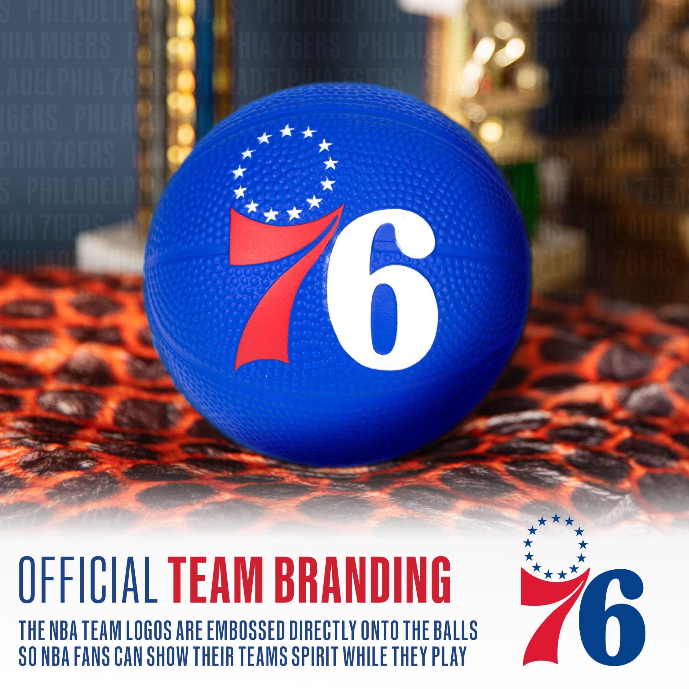 Franklin Sports NBA Philadelphia 76ers Mini Foam Basketball - Kids 5.5" Inch Toy Basketball for Over the Door + Mini Indoor Basketball Hoops - NBA Fan Shop Soft Foam Indoor Kids Basketballs