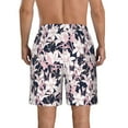 thumbnail image 3 of Kdxio Lilies Flowers Pattern Mens Casual Shorts - Drawstring Summer Beach Sports Shorts for Men, 3 of 9