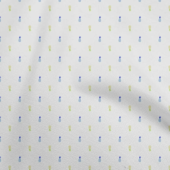 oneOone Cotton Flex White Fabric Fruits Pineapple Sewing Fabric By The Yard Printed Diy Clothing Sewing Supplies 40 Inch Wide