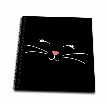 3drose too cute black kitty cat face nose and whiskers drawing