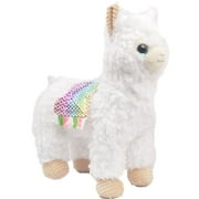 Linzy Toys Plush Fuzzy White Andes Alpaca, 12.5" Llama Stuffed Animal Pal
