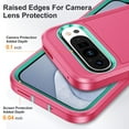 thumbnail image 6 of ELEHOLD for Google Pixel 9 Pro XL Rugged Protective Case Multi Layer Shockproof Hidden Kickstand Hybrid Silicone Hard PC Cover for Google Pixel 9 Pro XL,Rose+Mint, 6 of 8