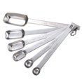 thumbnail image 2 of Square Head Measuring Spoons Set of 6 in Stainless Steel for Kitchen Use with Long Handles and Ring Design Silver, 2 of 6
