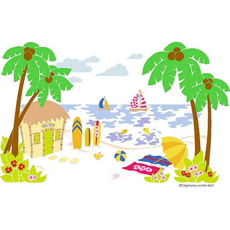 Elephants on the Wall 5-1186 Beach Scene - Paint It Yourself
