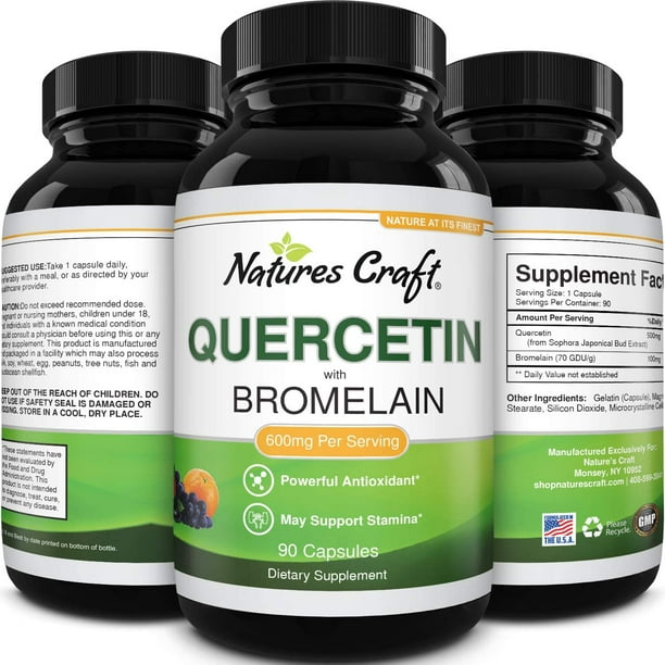 Immune Support Quercetin with Bromelain Supplement Quercetin 500mg