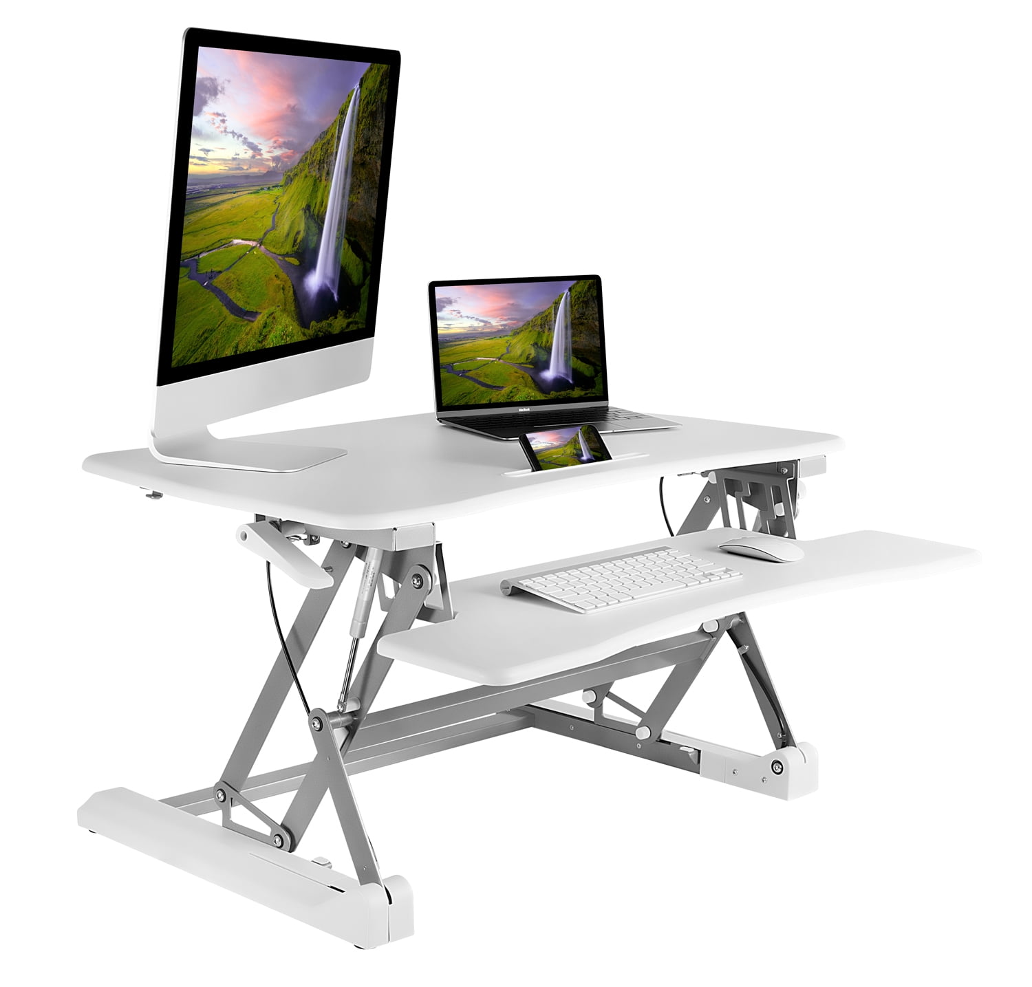 MountIt! Standing Desk Workstation 35 Inch Tabletop Converter White