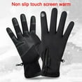 thumbnail image 6 of Uandlove Winter Gloves Touchscreen Fleece Lined - Windproof Non-Slip Cold Weather Gloves with Adjustable Wrist Strap & Zipper Pocket for Outdoor Skiing Cycling, Black, Size L, 6 of 7