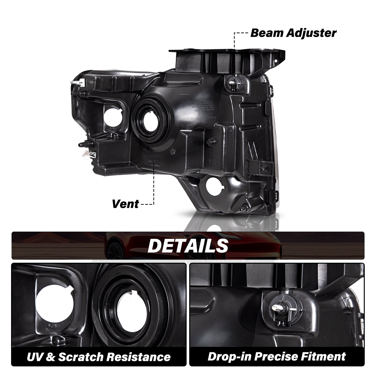 BRYGHT-Chrome Clear Headlights Assembly Headlamps Pair For 2009-2014 Ford F150 F-150