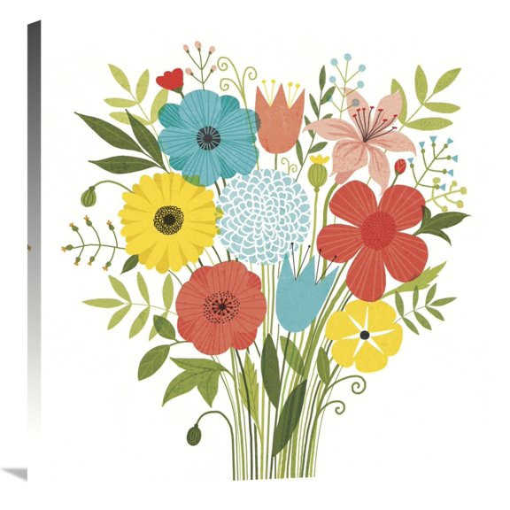Global Gallery's 'Seaside Bouquet I' By Michael Mullan Stretched Canvas Wall Art
