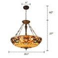 thumbnail image 5 of Lighting SERENITY Tiffany-style Dark Antique Bronze 4 light Victorian Ceiling Pendant 28" Wide, 5 of 5