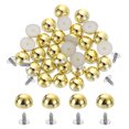 thumbnail image 1 of 50Pcs Dome Studs, 6mm Plastic Round Mushroom Flat Back Rivets, Gold, 1 of 6
