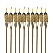TIKI Brand Easy Pour 10-Pack 57" TIKI Torch Bamboo Classic Weave Brown