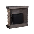thumbnail image 4 of Commas 3D Electric Fireplace with Mantle, 36" Stone and Brick Heater, Brown, 4 of 9