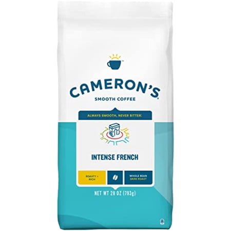 Camerons Coffee Roasted Whole Bean Coffee, Intense French, 28 Ounce