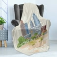 thumbnail image 4 of Georgia Soft Flannel Fleece Throw Blanket, Computer Graphics of City, Cozy Plush for Indoor and Outdoor Use, 70" x 90", Ivory Multicolor, by Ambesonne, 4 of 5