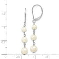 thumbnail image 2 of Auriga 14k White Gold 4-6mm N Pearl Dangle Earrings for Women(L- 40mm, W- 4 to 6mm), 2 of 4