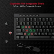 Redragon K580 PRO Wireless RGB Gaming Keyboard, 3-Modes 104 Keys Mechanical Keyboard Hot-Swap Socket, Linear Red Switch