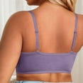 thumbnail image 5 of Wang6 Womens Front Hook Closure Bras Plus Size No Wire Seamless Everyday Bras Large Bust Demi Underwear Adjustable Strap Deep V Neck T Shirt Bra Bralettes Purple XL, 5 of 5