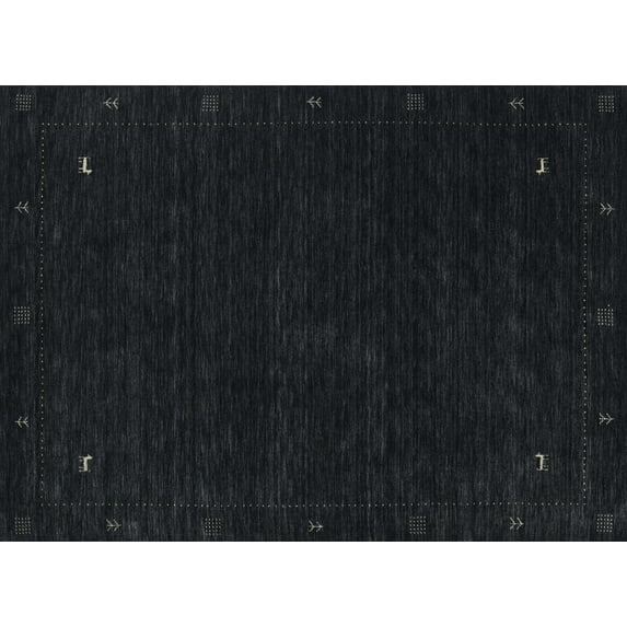Ahgly Company Machine Washable Indoor Rectangle Contemporary Gunmetal Green Area Rugs, 3' x 5'
