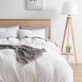 thumbnail image 1 of Funda nórdica tamaño king – Juego de funda nórdica Boho Bedding tamaño king, funda nórdica blanca con mechones de 3 piezas tamaño king con cierre de cremallera, 1 funda nórdica tamaño king de 104 x, 1 of 5