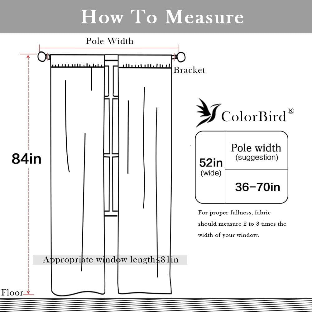 Vireellx Vintage Damask Semi-Blackout Window Curtains 2 Panels Bohemian Style Cotton Linen Darkening Curtains Rod Pocket Window Drapes for Living Room Bedroom